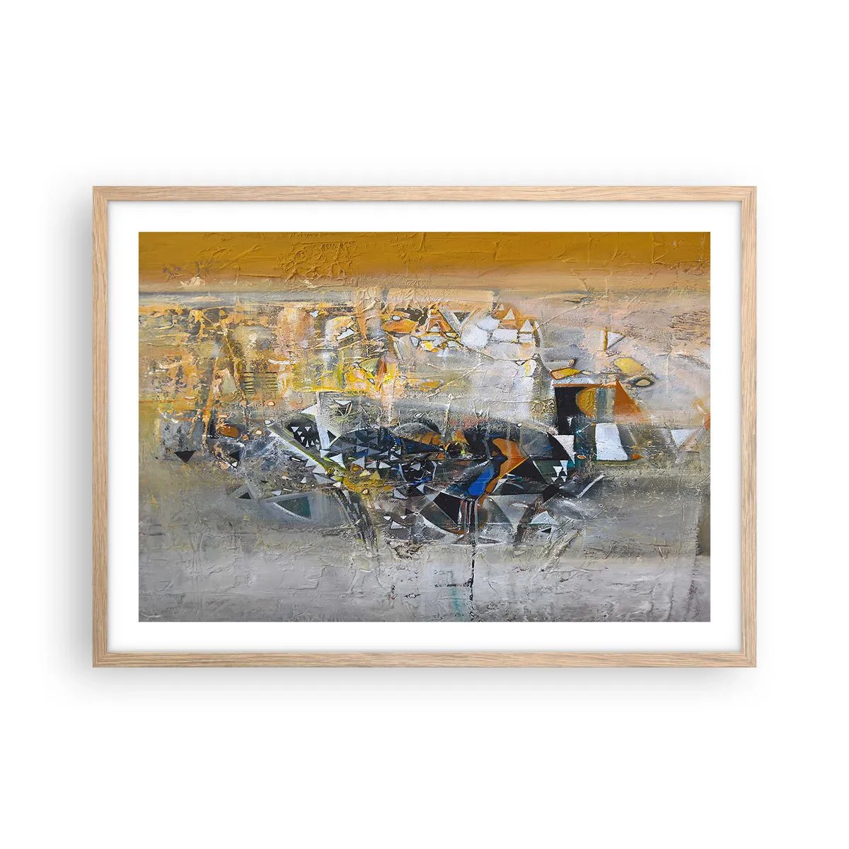 Poster in cornice rovere chiaro - Tutto andrà bene - 70x50 cm