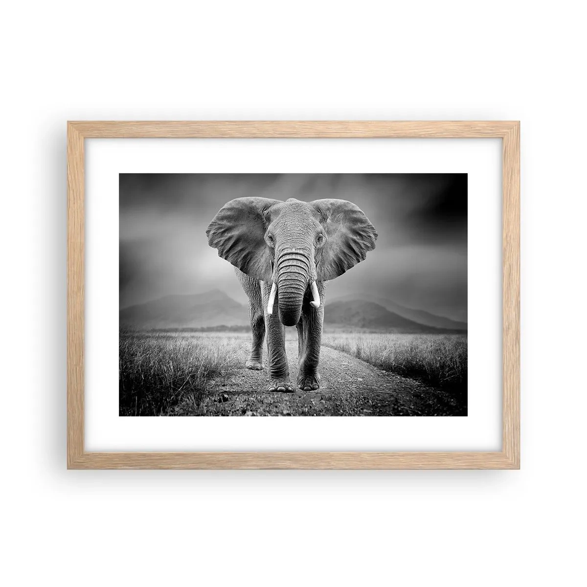 Poster in cornice rovere chiaro - Il padrone di casa dà il benvenuto - 40x30 cm