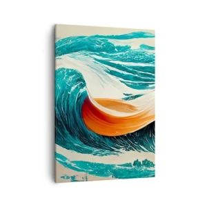 Quadro su tela - Stampe su Tela - Onde marine dinamiche con nastro astratto - 50x70cm - Il sogno del surfista - Decorazione murale moderna per soggiorno e camera da letto ARTTOR
