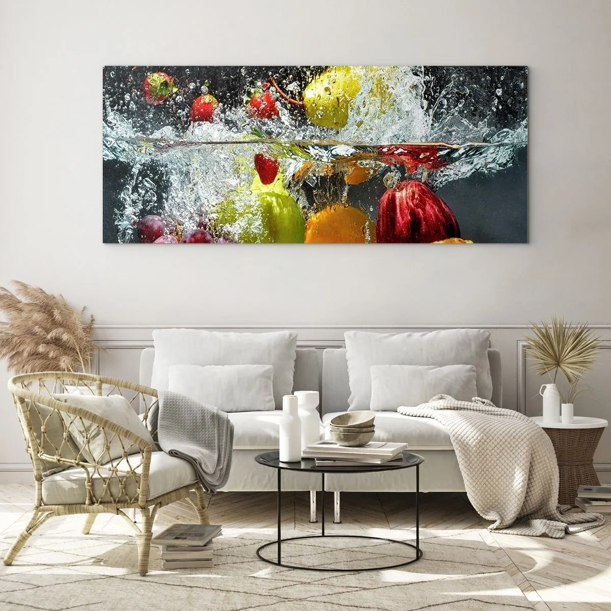 Quadro su vetro - Frutta rinfrescante - 100x40 cm