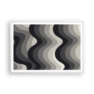 Poster in cornice bianca - Un'onda dopo l'altra - 100x70 cm