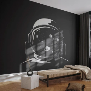 Fotomurali Autoadesivo Deluxe Sticker - Panorama niente male - Astronauta, Cosmo, Universo - 100x70 cm