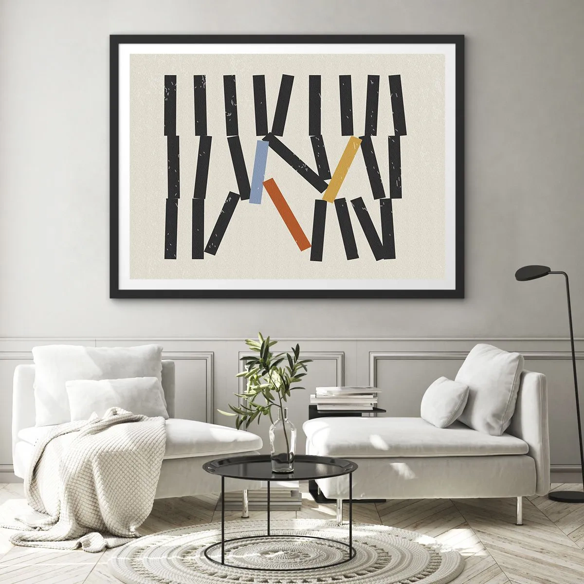 Poster in cornice nera - Composizione: domino - 91x61 cm