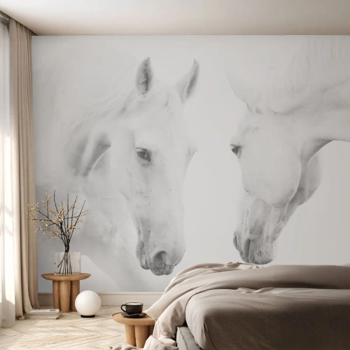 Fotomurali Autoadesivo Deluxe Sticker - È amicizia? - Cavalli, Natura, Animali - 300x210 cm