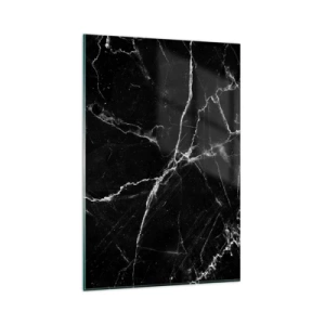 Quadro su vetro - Marmo nero con venature bianche nei dettagli - 80x120cm - La vita segreta delle pietre - Decorazione murale moderna per soggiorno e camera da letto ARTTOR
