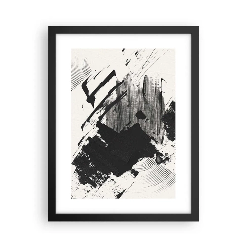 Poster in cornice nera - Astrazione: espressione di nero - 30x40 cm