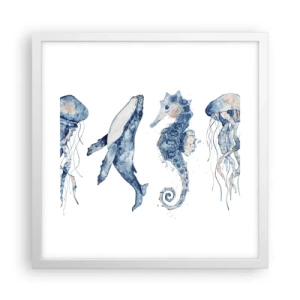 Poster in cornice bianca - Meraviglie del mare - 40x40 cm
