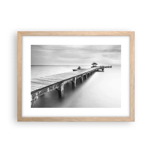 Poster in cornice rovere chiaro - Sempre più lontano. - 40x30 cm