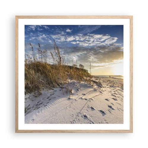 Poster in cornice rovere chiaro - Invito a passeggiare - 60x60 cm