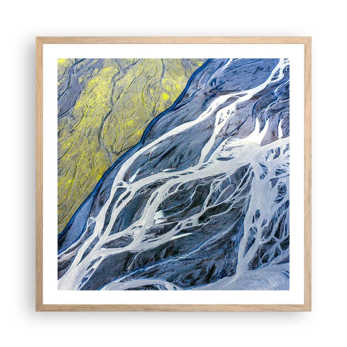 Poster in cornice rovere chiaro - Le pitture rupestri della natura - 60x60 cm