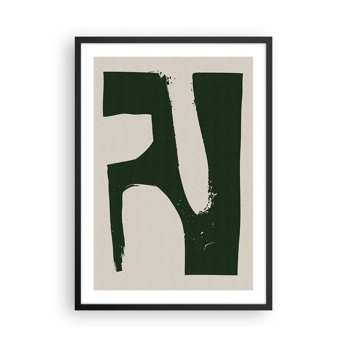 Poster in cornice nera - Astrazione minimalista in verde e beige - 50x70cm - Golfi di bianco - Decorazione murale moderna per soggiorno e camera da letto ARTTOR