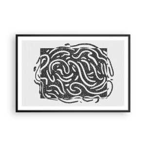 Poster in cornice nera - Astrazione: la danza della gioia - 91x61 cm