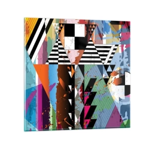 Quadro su vetro - Geometrico e organico - 30x30 cm