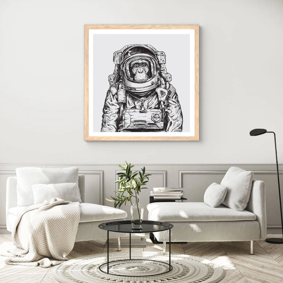 Poster in cornice rovere chiaro - Evoluzione alternativa - 60x60 cm