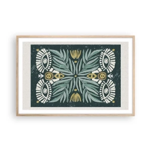 Poster in cornice rovere chiaro - Geometrie di arte popolare - 91x61 cm
