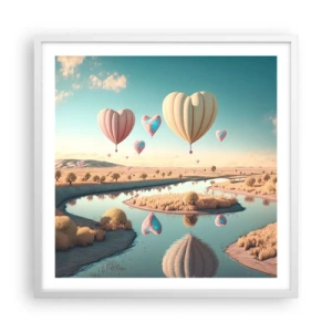 Poster in cornice bianca - L'amore permette di volare - 60x60 cm
