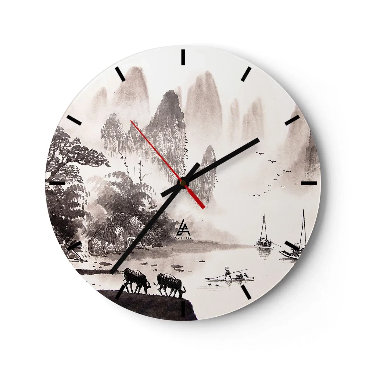 Orologio da parete - Orologio in Vetro - L'esotica quotidianità dell'Oriente - 40x40 cm