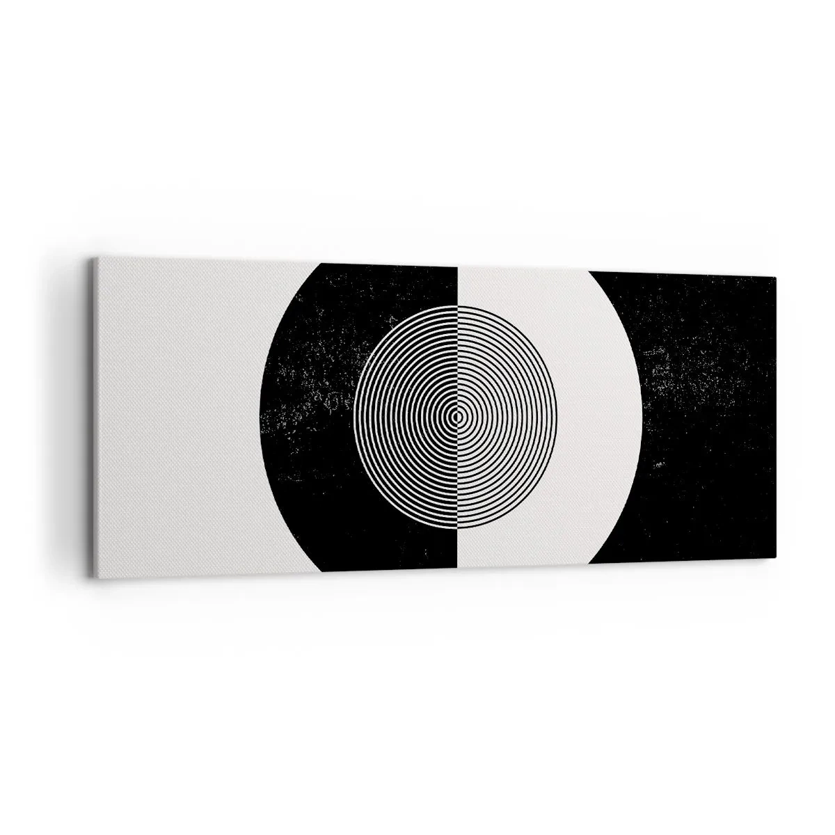 Quadro su tela - Stampe su Tela - Motivo grafico in bianco e nero a contrasto - 120x50cm - Armonia in bianco e nero - Decorazione murale moderna per soggiorno e camera da letto ARTTOR