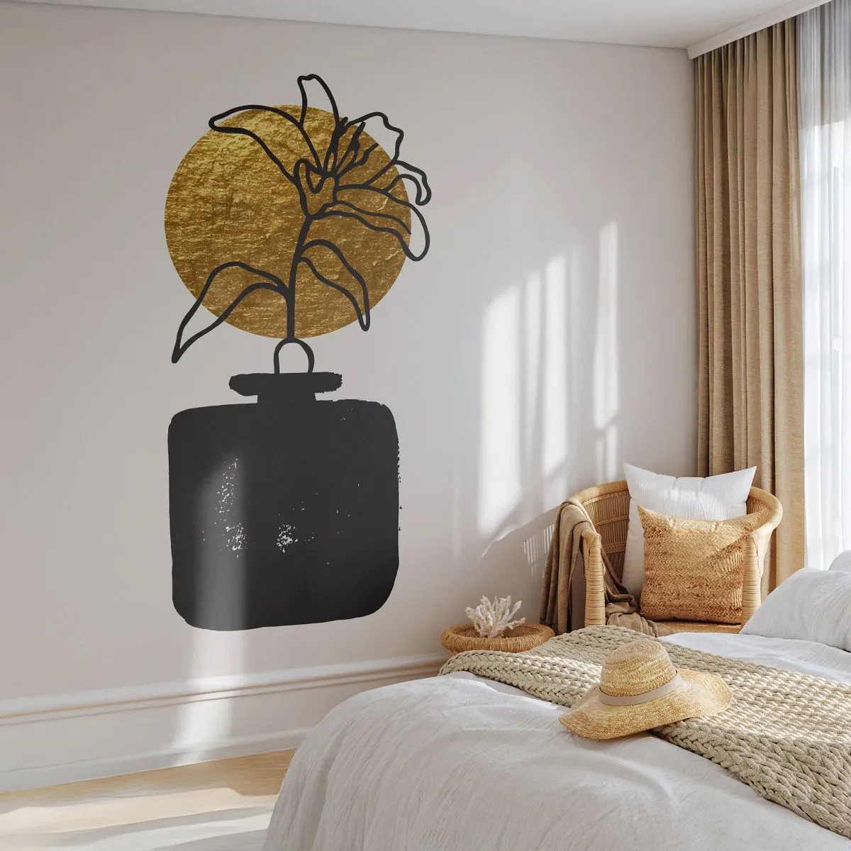 Fotomurali Autoadesivo Deluxe Sticker - Bellezza a peso d'oro - Vaso, Fiori, Minimalismo - 250x175 cm