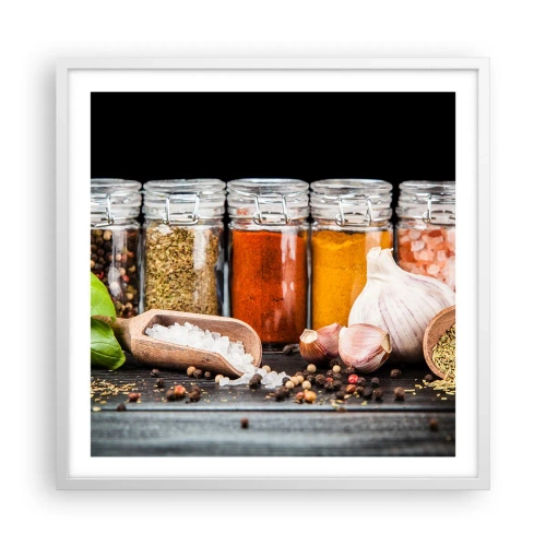 Poster in cornice bianca - Perché la vita abbia sapore - 60x60 cm
