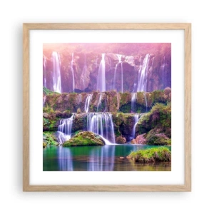 Poster in cornice rovere chiaro - La scala verso il cielo - 40x40 cm