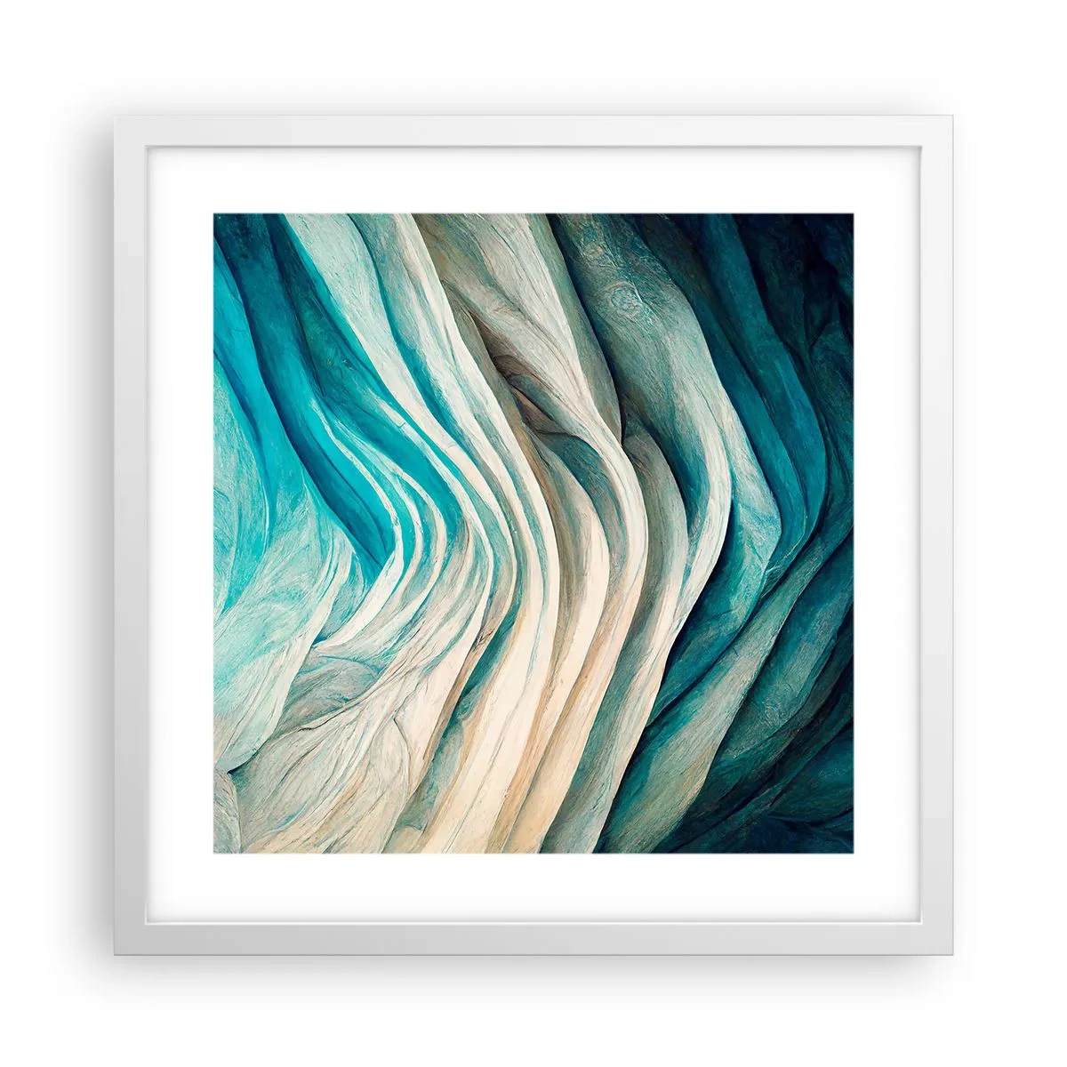 Poster in cornice bianca - Blu insaziabile - 40x40 cm