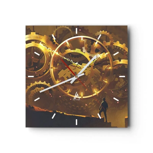Orologio da parete - Orologio in Vetro - Alla fonte del tempo - 40x40 cm