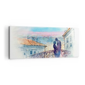 Quadro su tela - Stampe su Tela - Amanti parigini - 100x40 cm