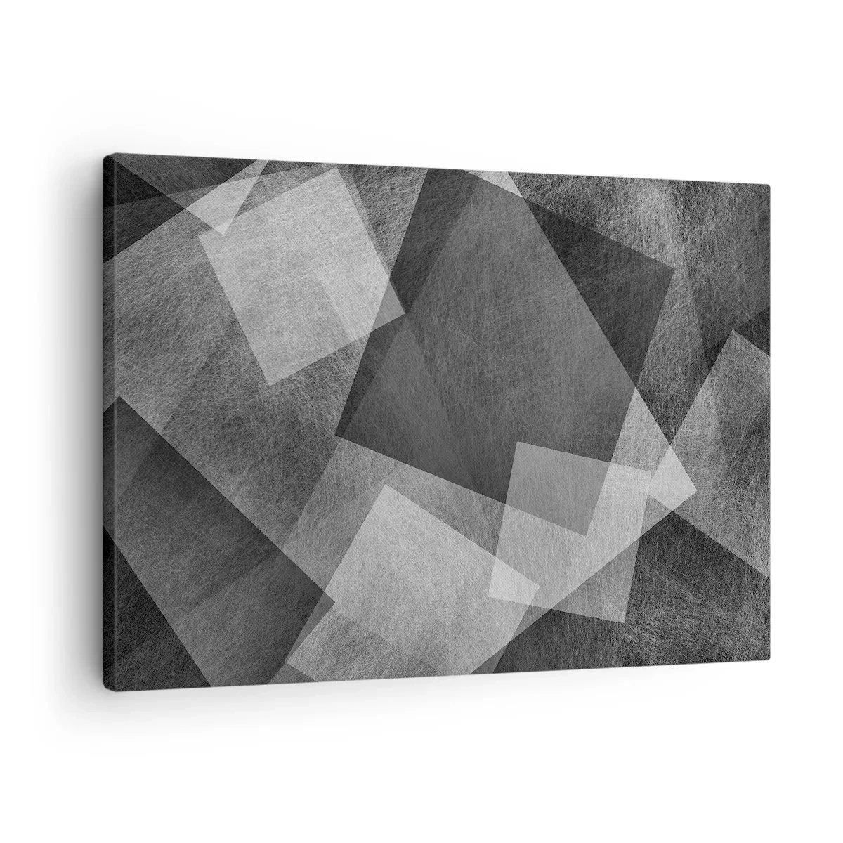 Quadro su tela - Stampe su Tela - Astrazione in bianco e nero con forme geometriche - 70x50cm - Simbolo eterno di ordine e durata - Decorazione murale moderna per soggiorno e camera da letto ARTTOR