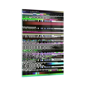 Quadro su vetro - Linee colorate e pixel in stile astratto - 80x120cm - Immagine di prova della realtà - Decorazione murale moderna per soggiorno e camera da letto ARTTOR