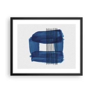 Poster in cornice nera - Composizione blu e nera - 50x40 cm