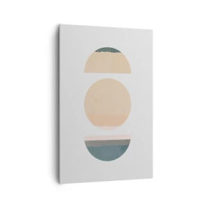 Quadro su tela - Stampe su Tela - Forme geometriche astratte in colori pastello - 80x120cm - Un cerchio dopo l'altro - Decorazione murale moderna per soggiorno e camera da letto ARTTOR