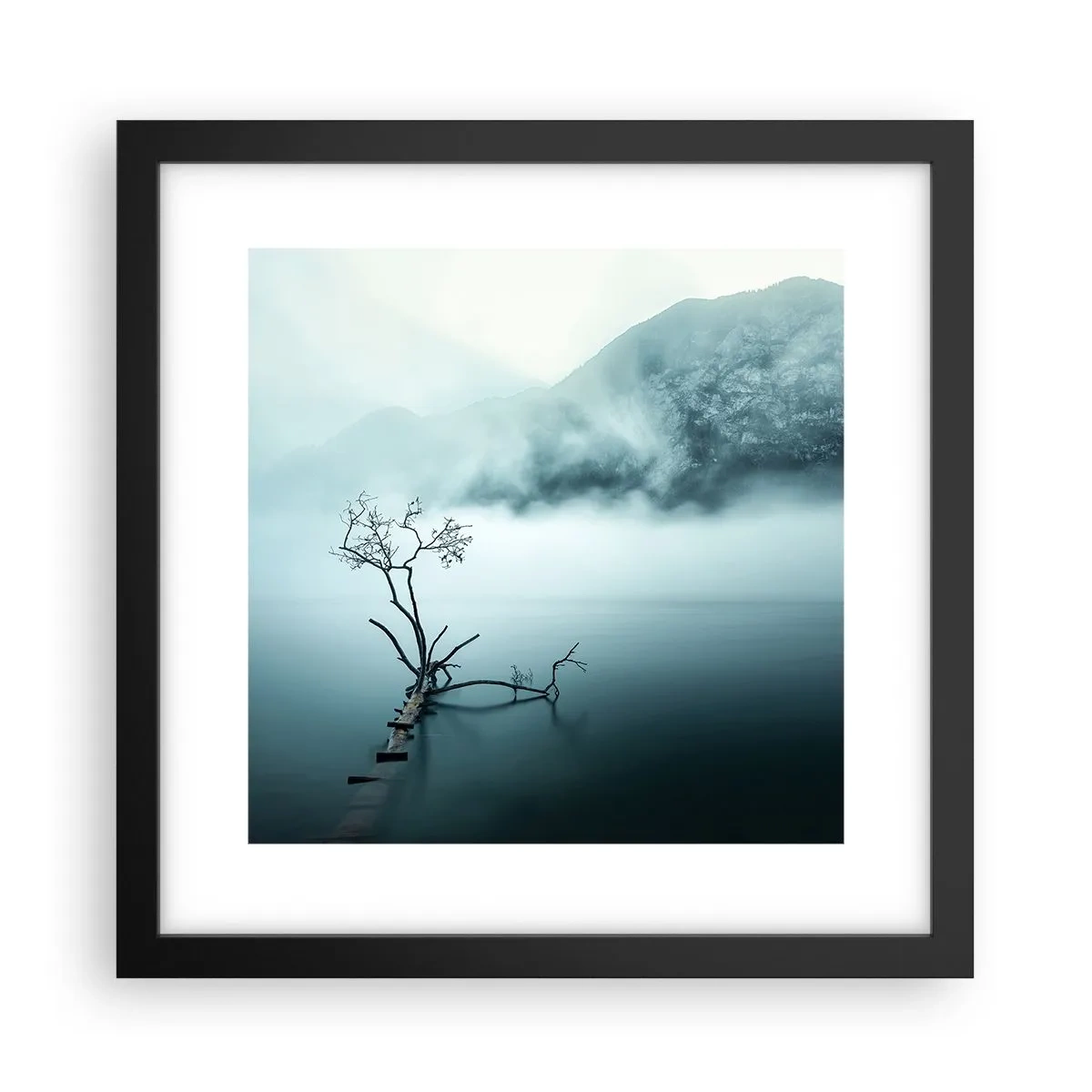 Poster in cornice nera - Dall'acqua e dalla nebbia - 30x30 cm