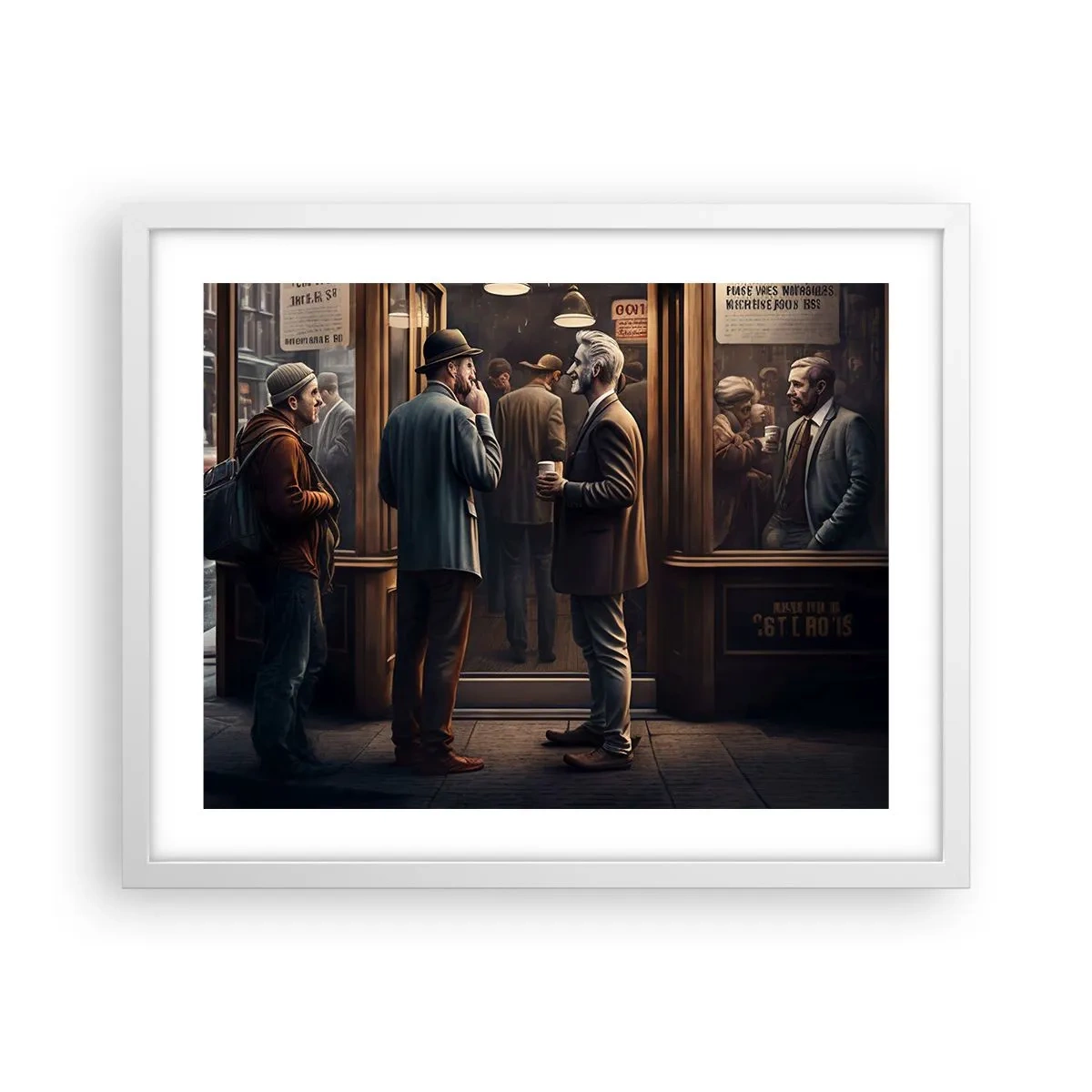 Poster in cornice bianca - Il buon momento della giornata - 50x40 cm