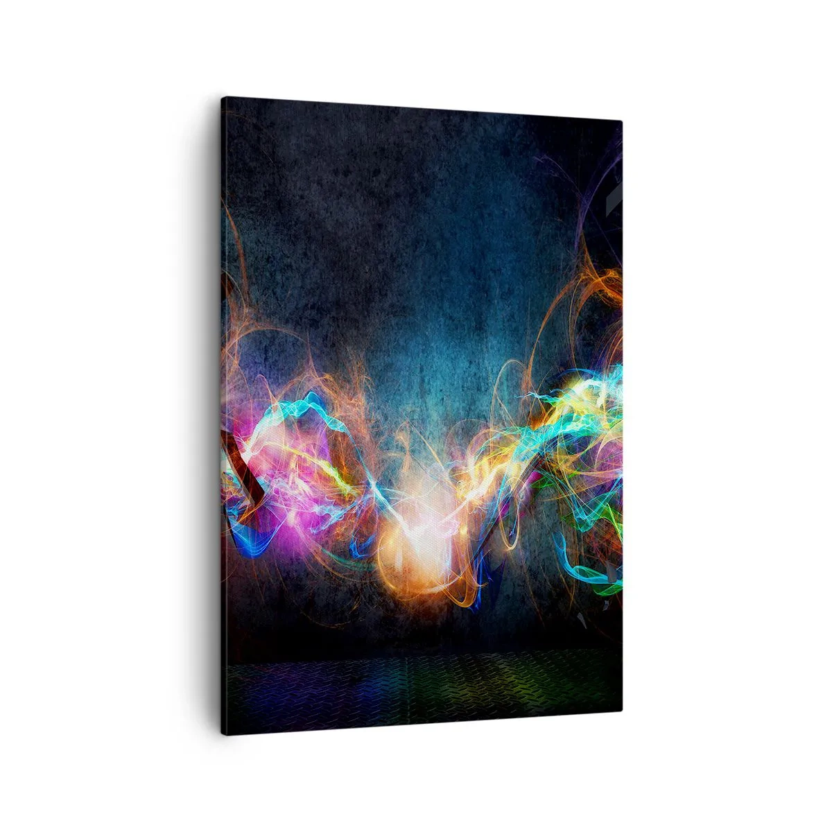 Quadro su tela - Stampe su Tela - Lampi di luce colorati in una composizione astratta - 50x70cm - Con gioia contro l'oscurità - Decorazione murale moderna per soggiorno e camera da letto ARTTOR