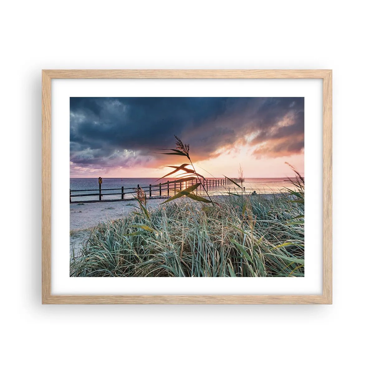 Poster in cornice rovere chiaro - Non andrà via col vento - 50x40 cm