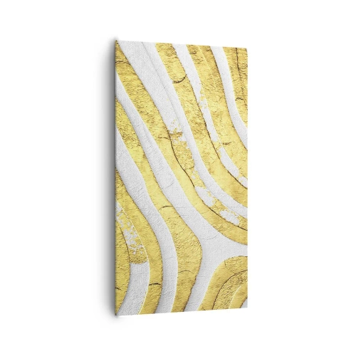 Quadro su tela - Stampe su Tela - Composizione in bianco e oro - 65x120 cm