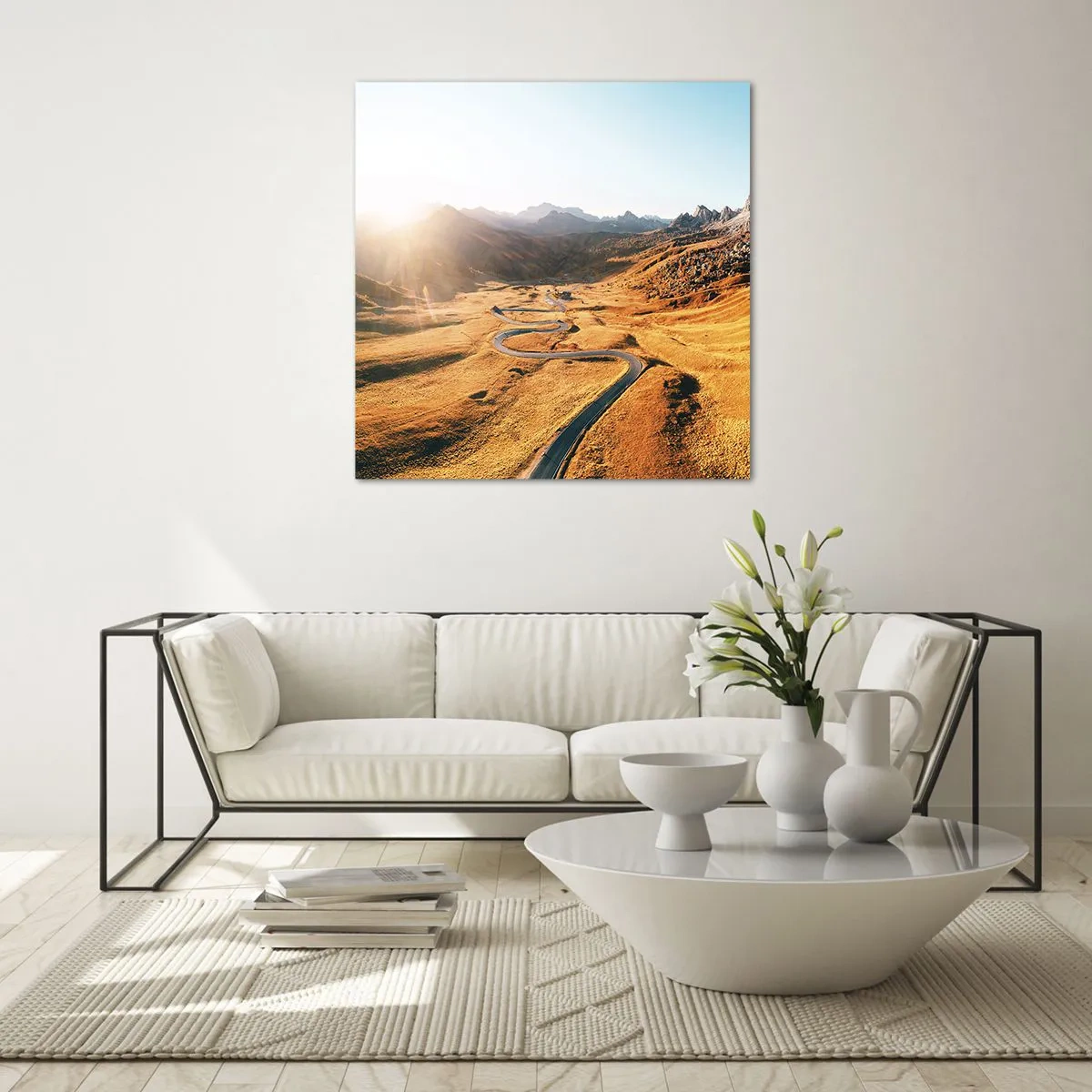 Quadro su vetro - Nella valle dorata - 70x70 cm