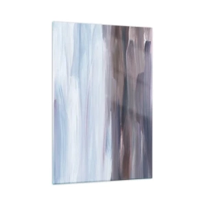 Quadro su vetro - Un'astrazione sottile con tratti delicati in toni pastello. - 70x100cm - Gli elementi: l'acqua - Decorazione murale moderna per soggiorno e camera da letto ARTTOR