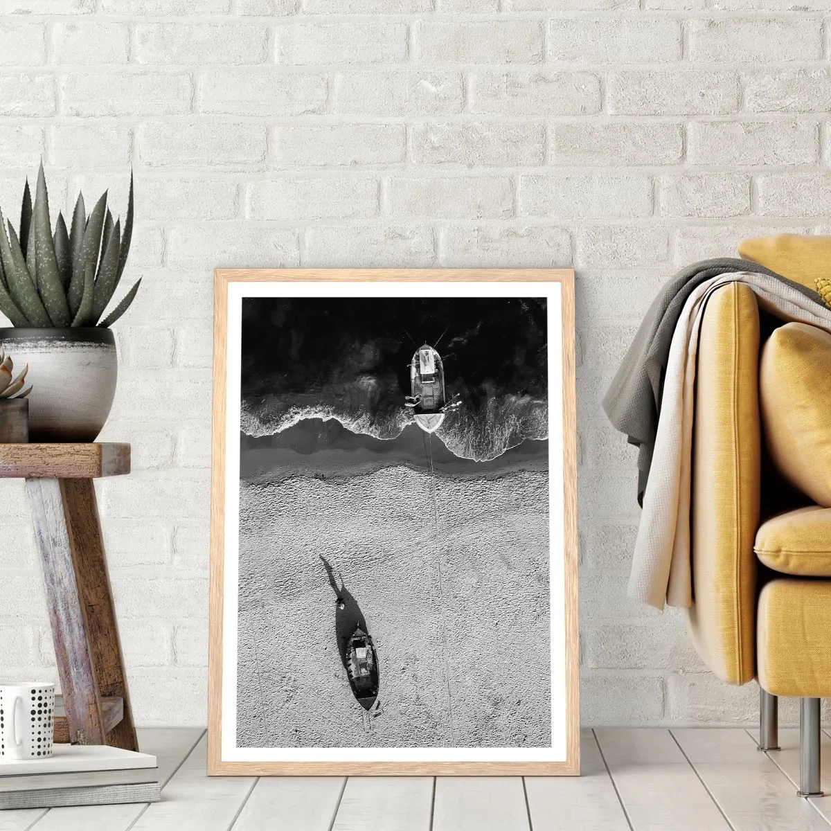 Poster in cornice rovere chiaro - Ancora sulla riva... - 70x100 cm