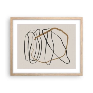 Poster in cornice rovere chiaro - Composizione: danza intricata - 50x40 cm