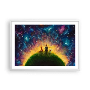 Poster in cornice bianca - Amore e amicizia: l'intero mondo - 70x50 cm