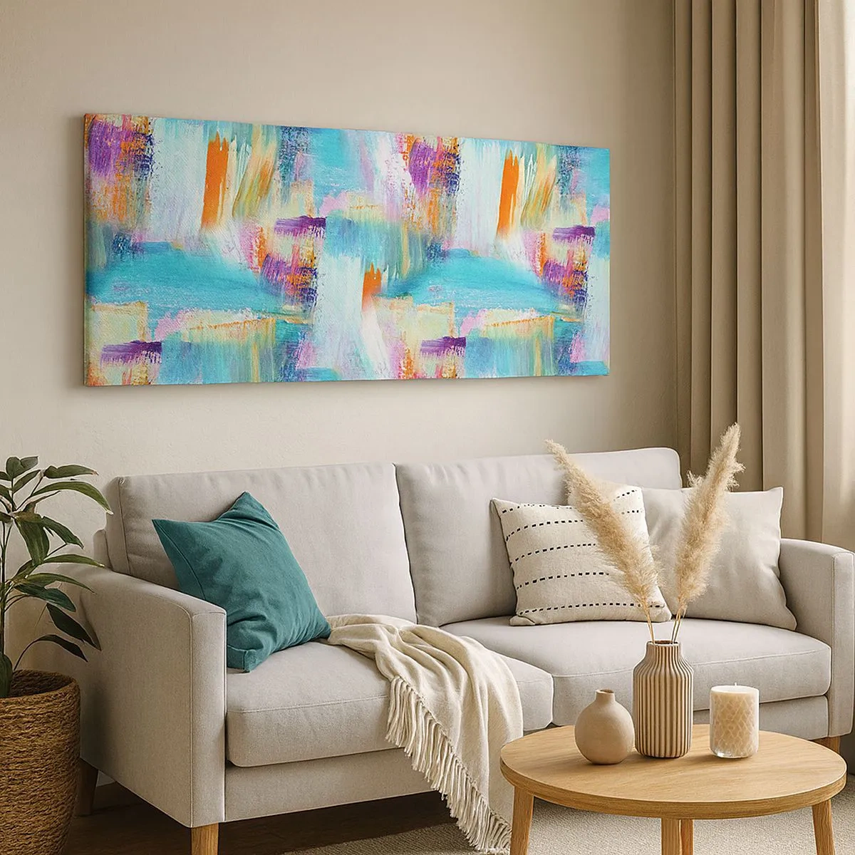 Quadro su tela - Stampe su Tela - Mite intreccio soffuso - 100x40 cm