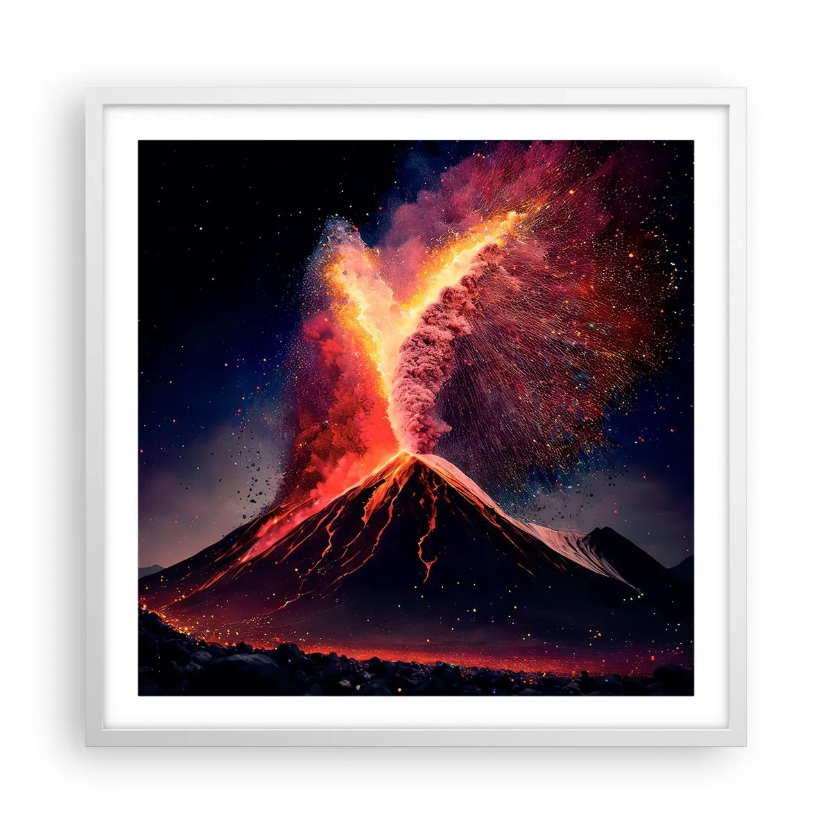 Poster in cornice bianca - Bellezza e minaccia - 60x60 cm