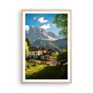 Poster in cornice rovere chiaro - Idillio alpino - 61x91 cm