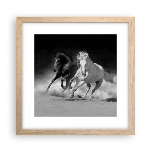Poster in cornice rovere chiaro - Il galoppo della libertà - 30x30 cm