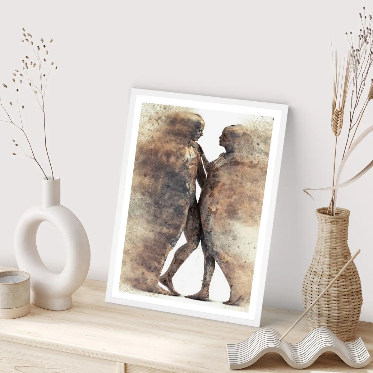 Poster in cornice bianca - Nati dalla polvere, per amare - 30x40 cm