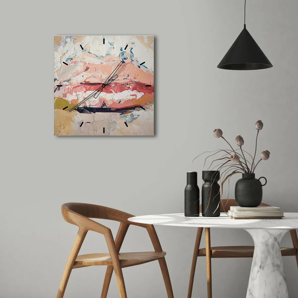 Orologio da parete - Orologio in Vetro - Risveglia i sensi - 40x40 cm