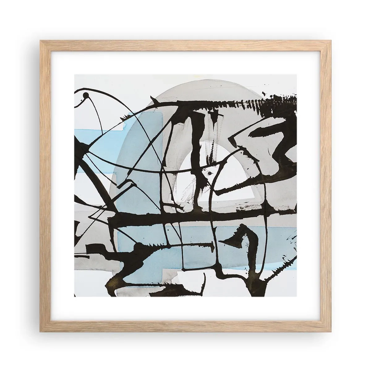 Poster in cornice rovere chiaro - Blu nonostante tutto - 40x40 cm