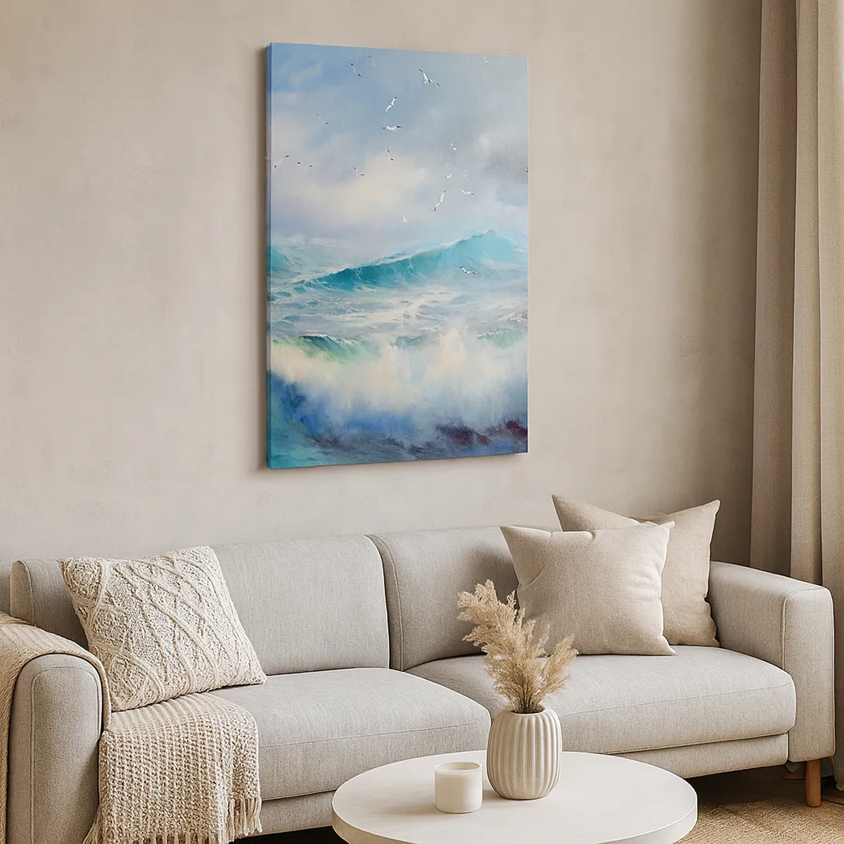 Quadro su tela - Stampe su Tela - Onde violente sull'oceano - 50x70cm - Il turbine ululò di trionfo... - Decorazione murale moderna per soggiorno e camera da letto ARTTOR
